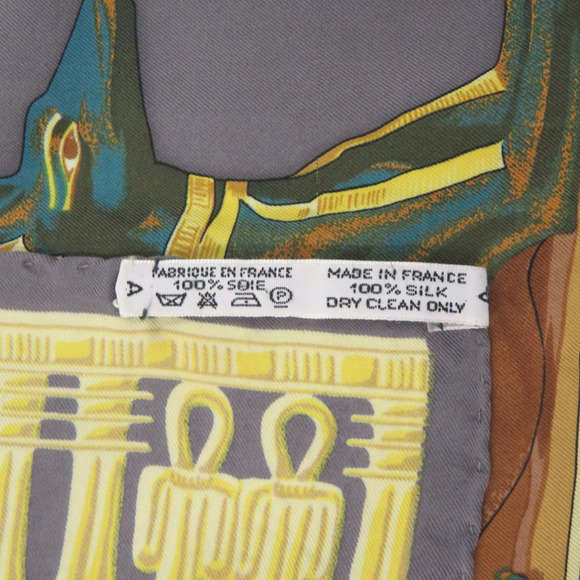 HERMES Gray Silk Scarf - Picture 5 of 5